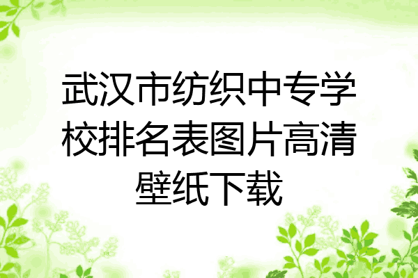 武汉市纺织中专学校排名表图片高清壁纸下载