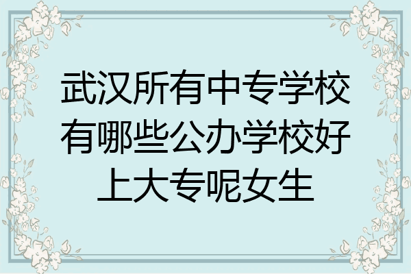 武汉所有中专学校有哪些公办学校好上大专呢女生