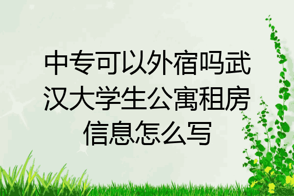中专可以外宿吗武汉大学生公寓租房信息怎么写