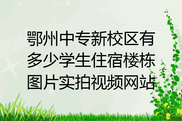 鄂州中专新校区有多少学生住宿楼栋图片实拍视频网站