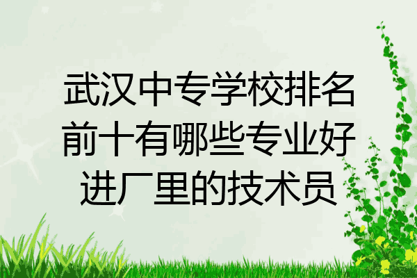 武汉中专学校排名前十有哪些专业好进厂里的技术员