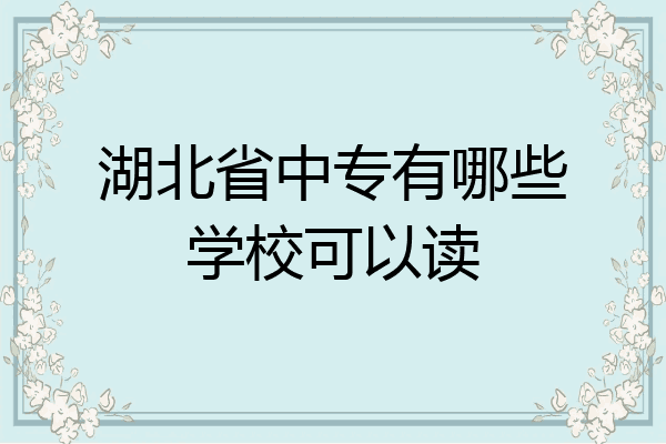 湖北省中专有哪些学校可以读