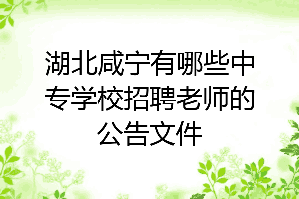 湖北咸宁有哪些中专学校招聘老师的公告文件