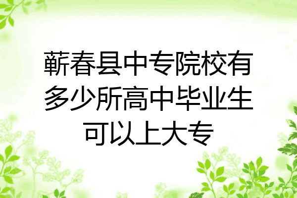 蕲春县中专院校有多少所高中毕业生可以上大专