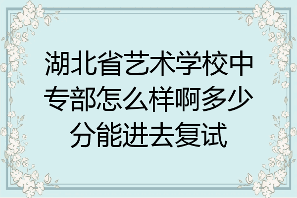 湖北省艺术学校中专部怎么样啊多少分能进去复试