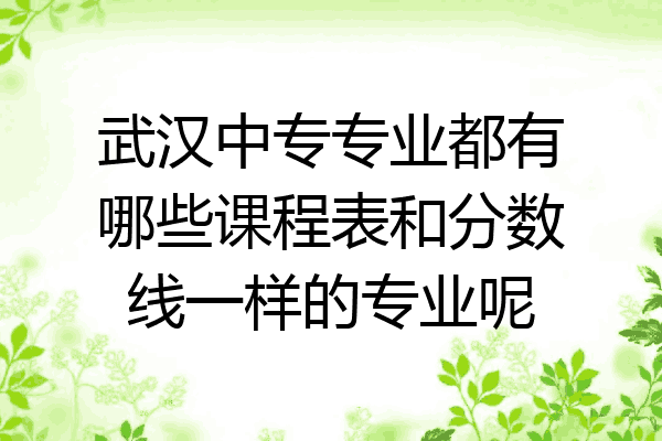 武汉中专专业都有哪些课程表和分数线一样的专业呢