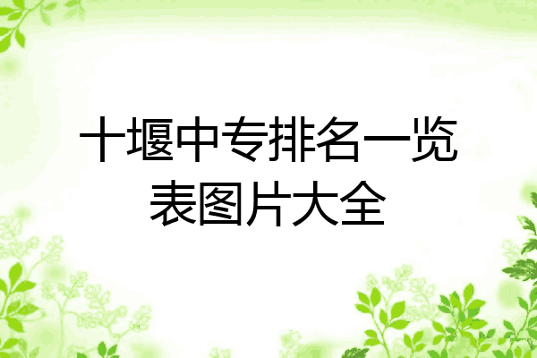 十堰中专排名一览表图片大全