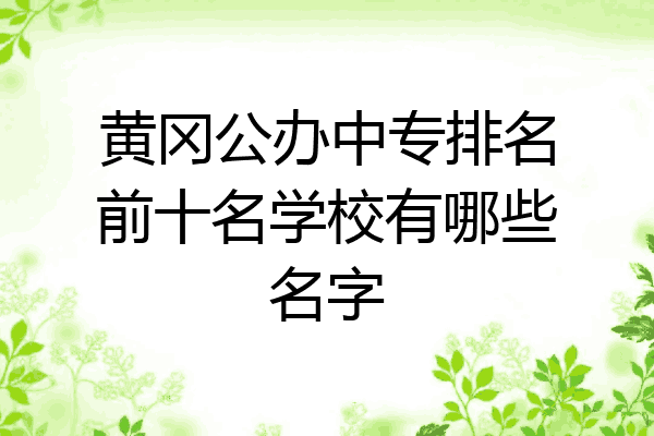 黄冈公办中专排名前十名学校有哪些名字