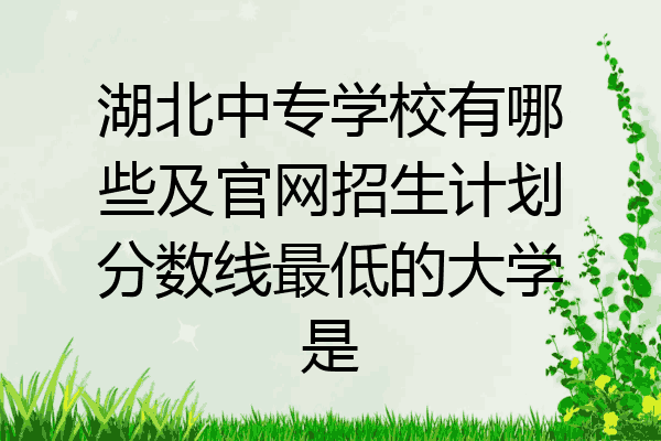 湖北中专学校有哪些及官网招生计划分数线最低的大学是