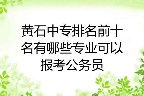 黄石中专排名前十名有哪些专业可以报考公务员