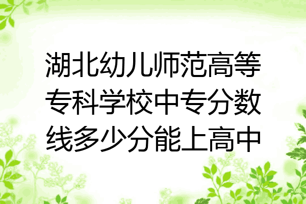 湖北幼儿师范高等专科学校中专分数线多少分能上高中