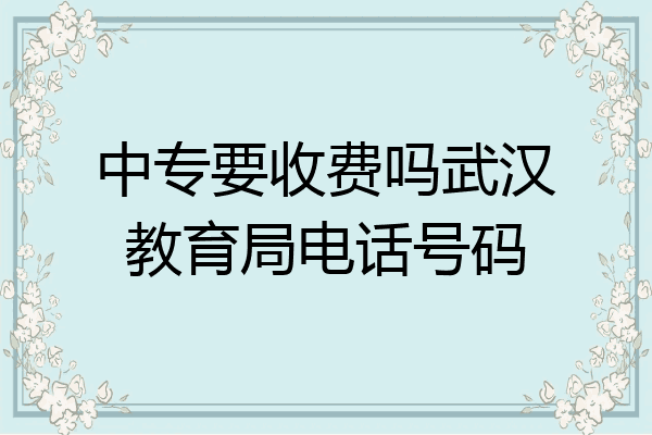 中专要收费吗武汉教育局电话号码