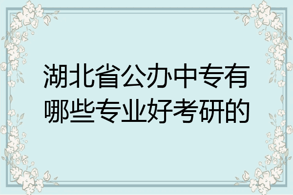 湖北省公办中专有哪些专业好考研的