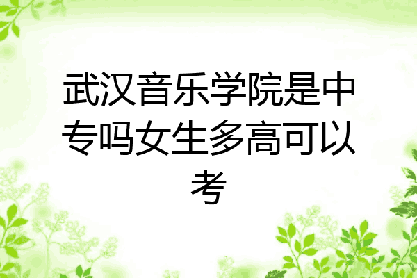 武汉音乐学院是中专吗女生多高可以考