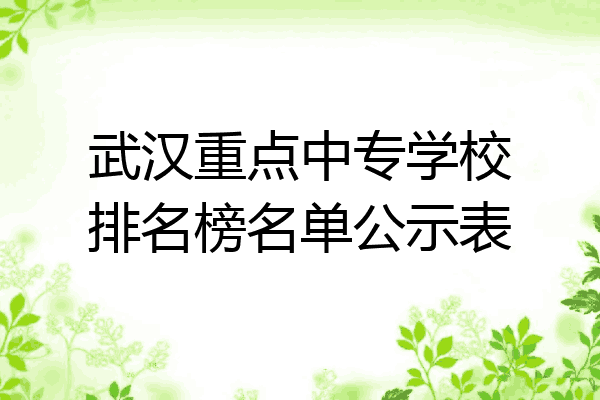 武汉重点中专学校排名榜名单公示表