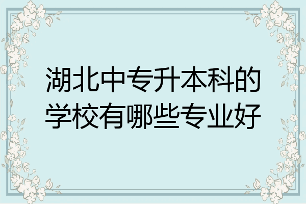 湖北中专升本科的学校有哪些专业好
