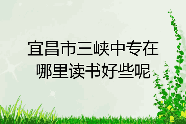 宜昌市三峡中专在哪里读书好些呢