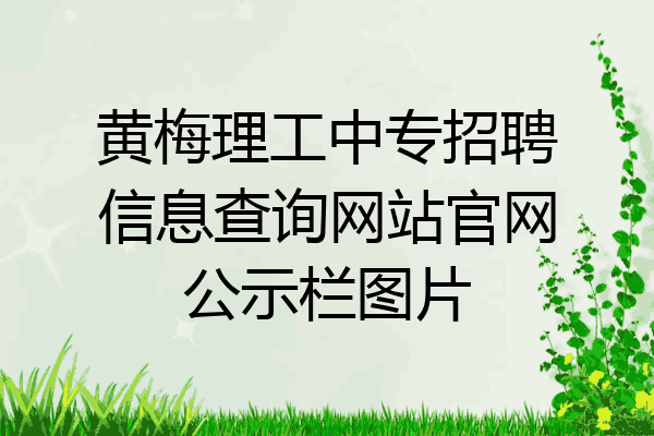 黄梅理工中专招聘信息查询网站官网公示栏图片