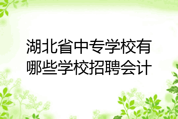 湖北省中专学校有哪些学校招聘会计