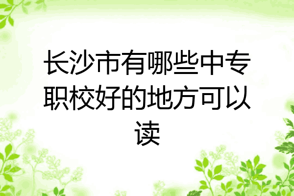 长沙市有哪些中专职校好的地方可以读