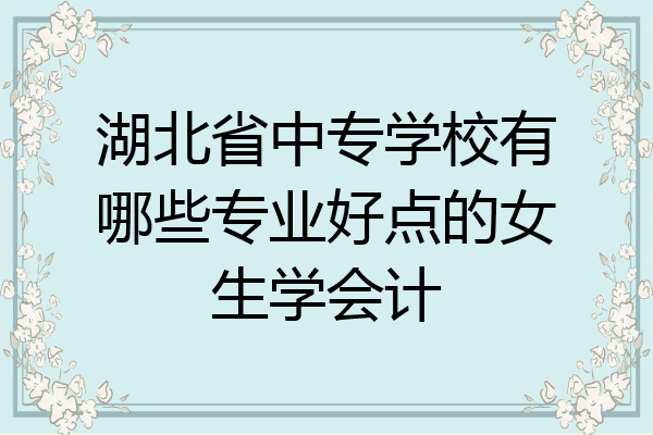 湖北省中专学校有哪些专业好点的女生学会计