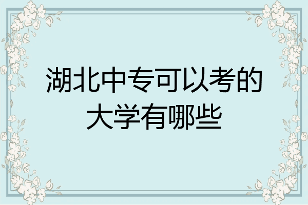 湖北中专可以考的大学有哪些