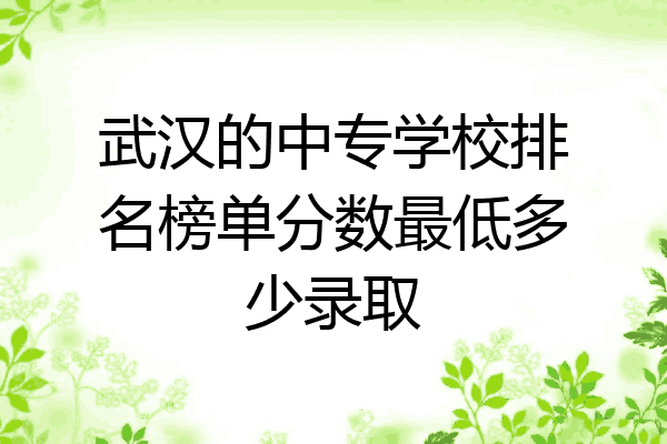 武汉的中专学校排名榜单分数最低多少录取