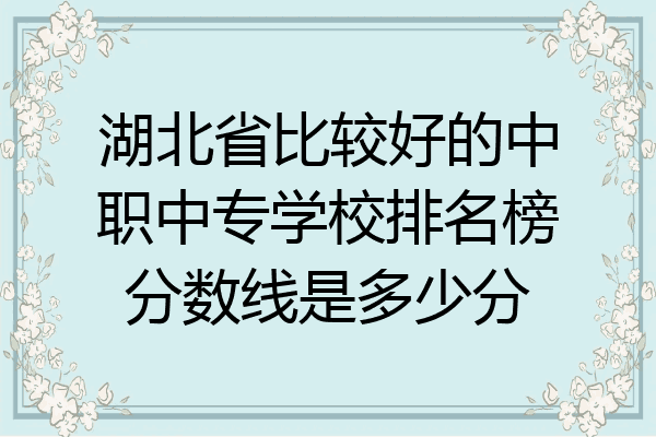 湖北省比较好的中职中专学校排名榜分数线是多少分