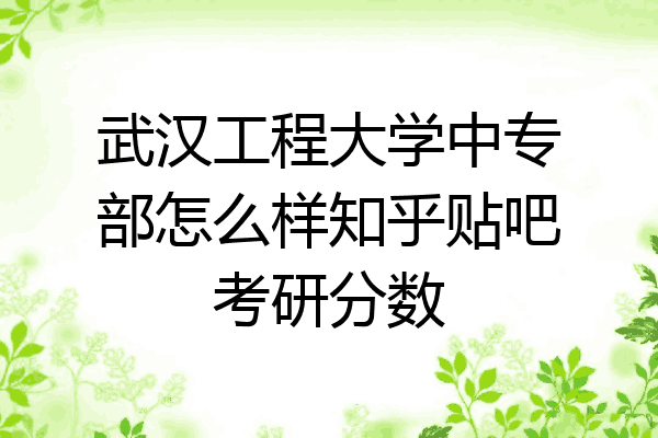 武汉工程大学中专部怎么样知乎贴吧考研分数