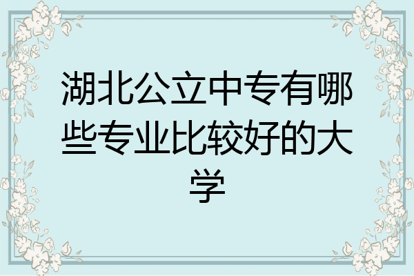 湖北公立中专有哪些专业比较好的大学