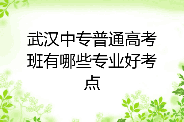 武汉中专普通高考班有哪些专业好考点