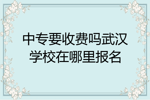 中专要收费吗武汉学校在哪里报名