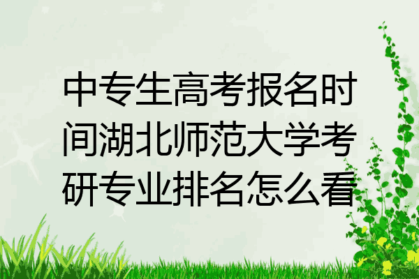 中专生高考报名时间湖北师范大学考研专业排名怎么看