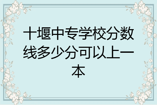 十堰中专学校分数线多少分可以上一本