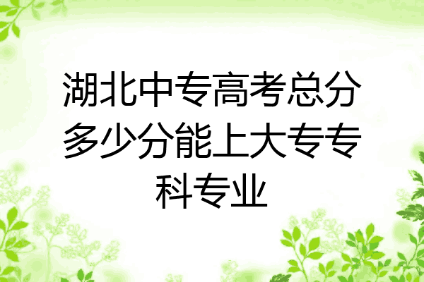 湖北中专高考总分多少分能上大专专科专业