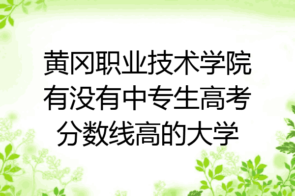黄冈职业技术学院有没有中专生高考分数线高的大学