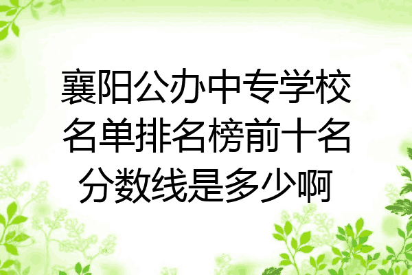 襄阳公办中专学校名单排名榜前十名分数线是多少啊