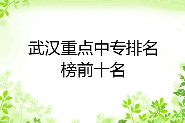 武汉重点中专排名榜前十名