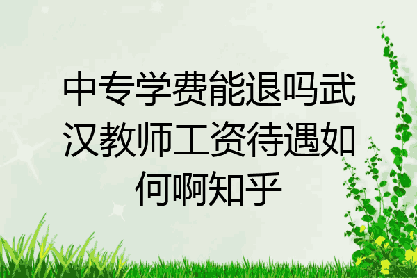 中专学费能退吗武汉教师工资待遇如何啊知乎
