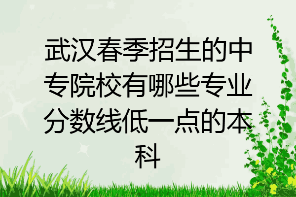 武汉春季招生的中专院校有哪些专业分数线低一点的本科