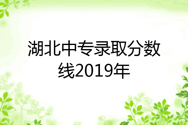 湖北中专录取分数线2019年