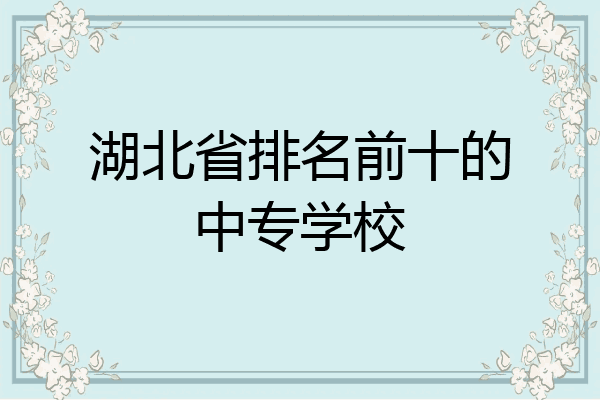 湖北省排名前十的中专学校