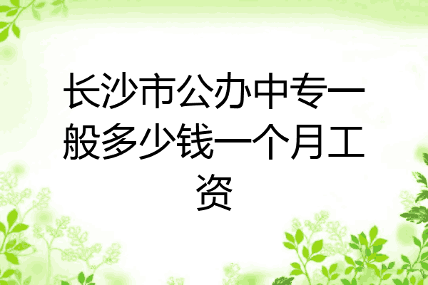 长沙市公办中专一般多少钱一个月工资
