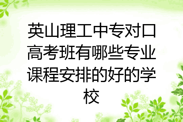 英山理工中专对口高考班有哪些专业课程安排的好的学校