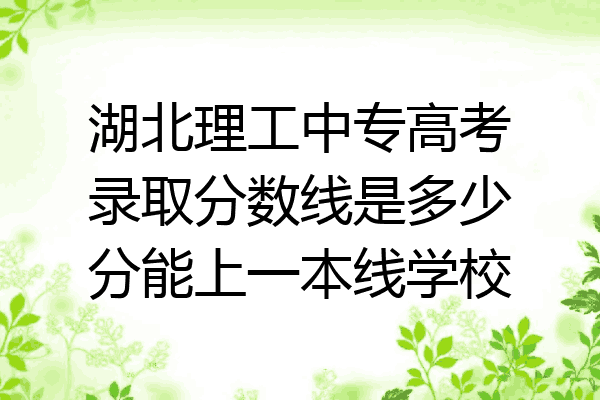 湖北理工中专高考录取分数线是多少分能上一本线学校