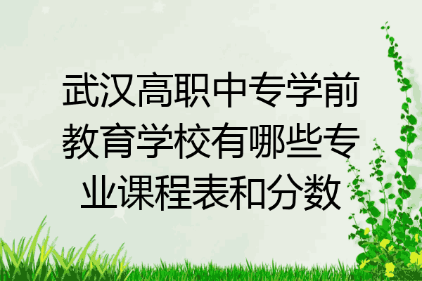 武汉高职中专学前教育学校有哪些专业课程表和分数