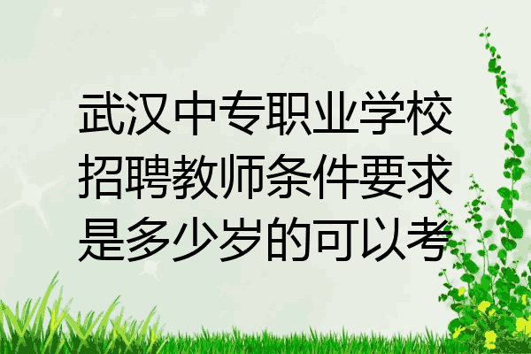 武汉中专职业学校招聘教师条件要求是多少岁的可以考
