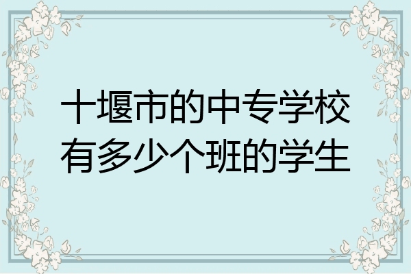 十堰市的中专学校有多少个班的学生