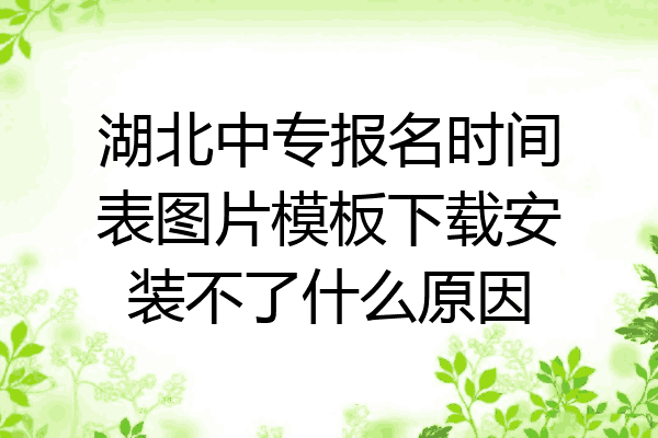 湖北中专报名时间表图片模板下载安装不了什么原因