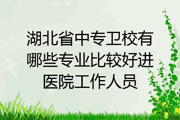 湖北省中专卫校有哪些专业比较好进医院工作人员